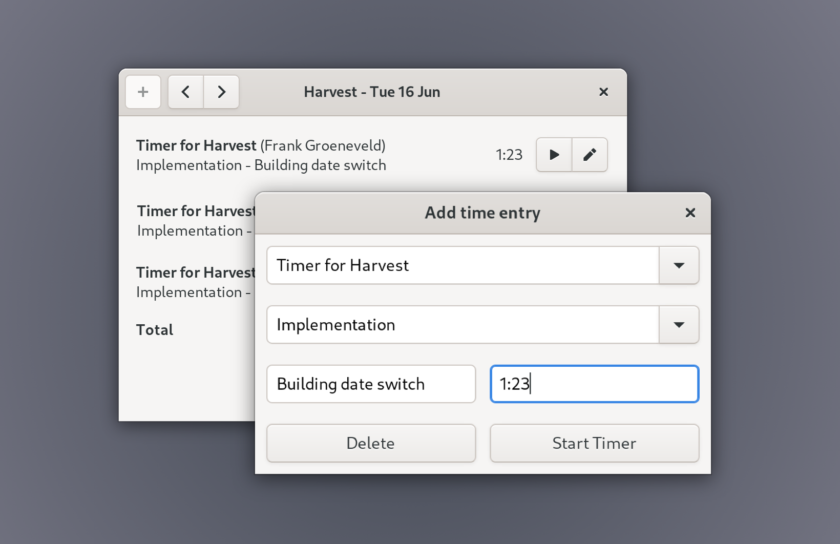 Linux Time Tracking Integration Harvest